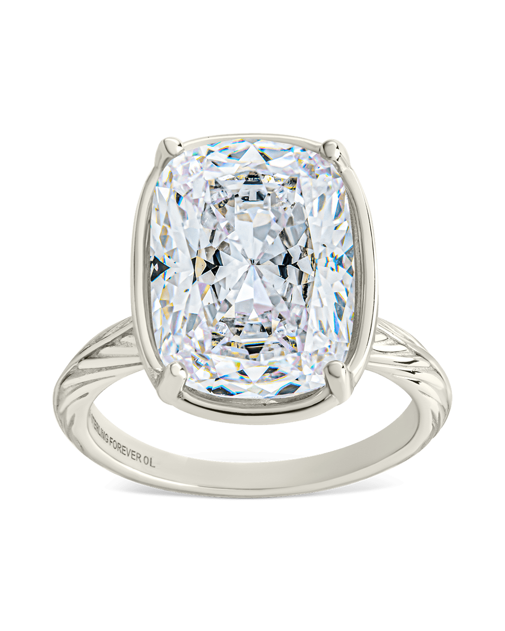 Sterling Silver Elongated Cushion Cocktail Ring - Courbe et Compagnie