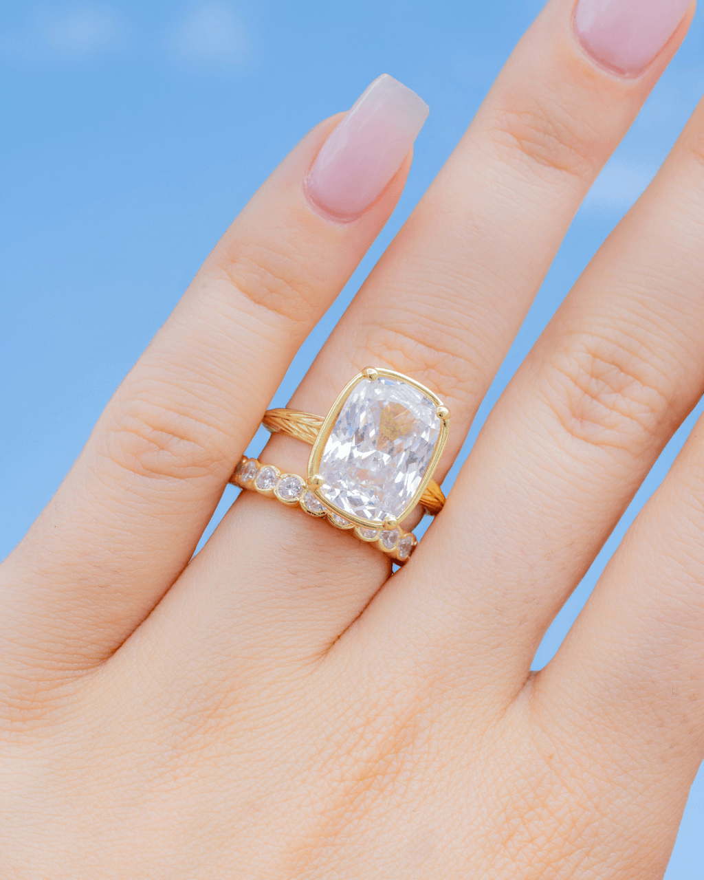 Sterling Silver Elongated Cushion Cocktail Ring - Courbe et Compagnie
