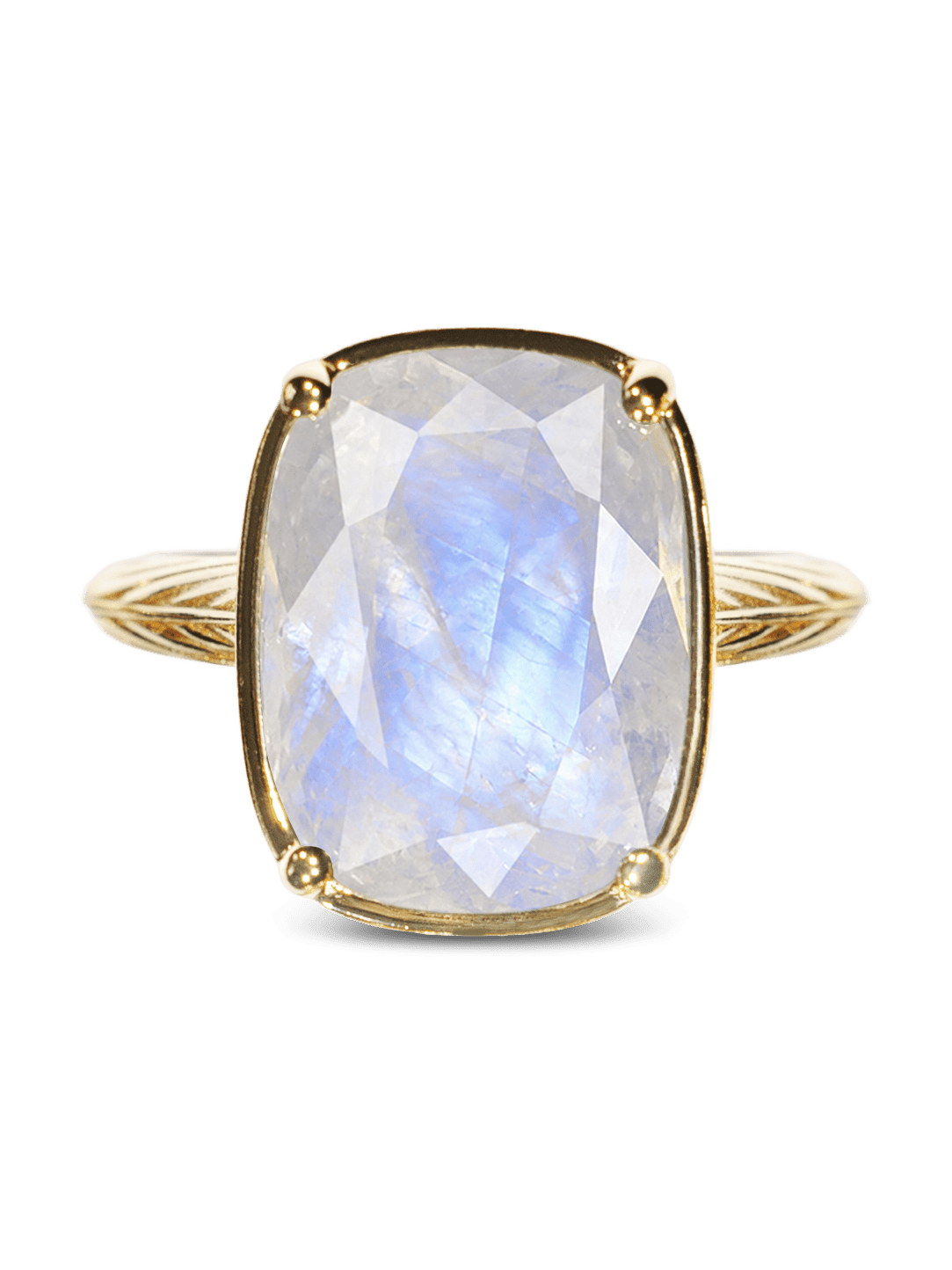 Sterling Silver Elongated Cushion Moonstone Cocktail Ring - Courbe et Compagnie