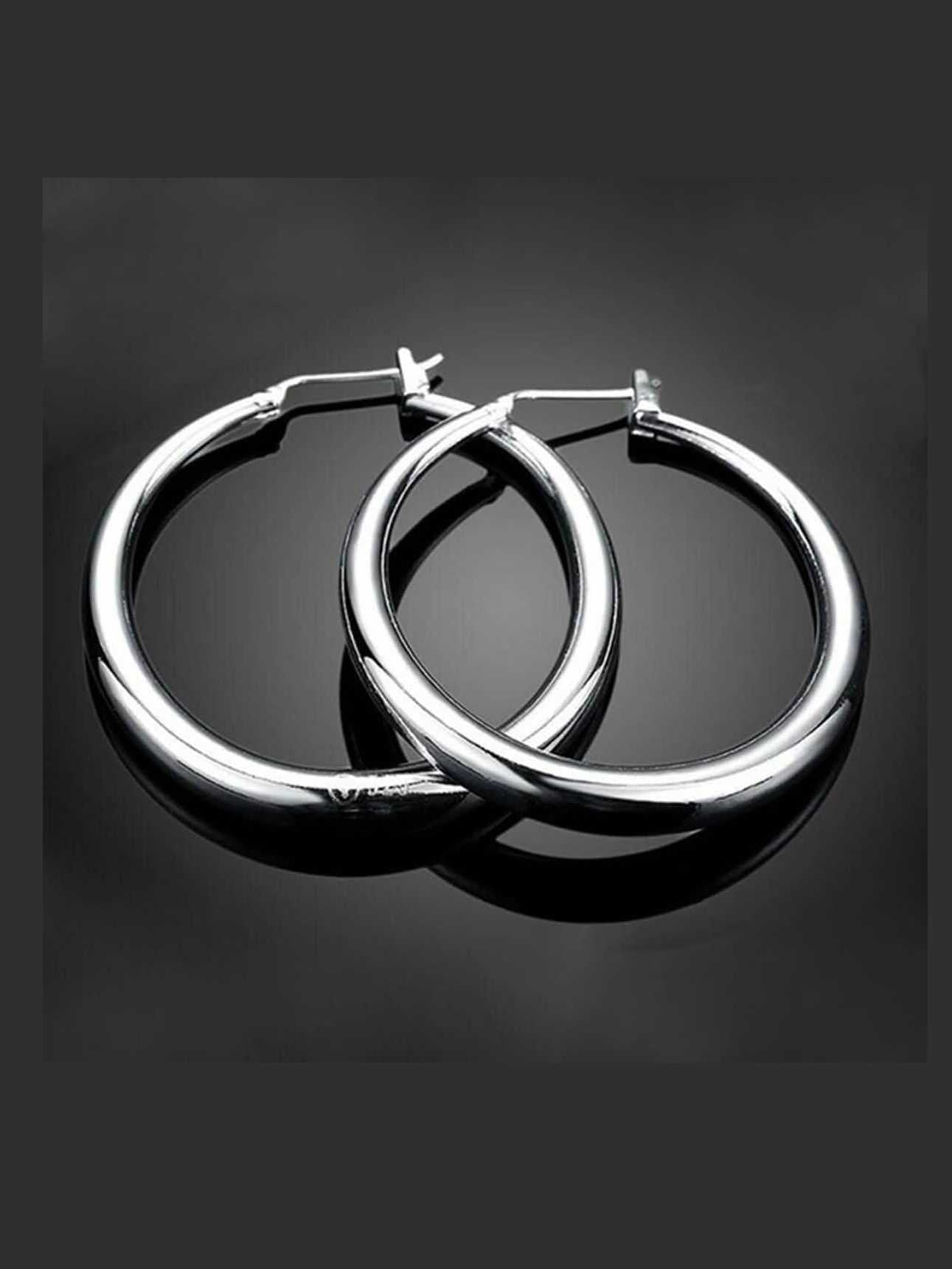 Sterling Silver Hoop Earrings - Courbe et Compagnie