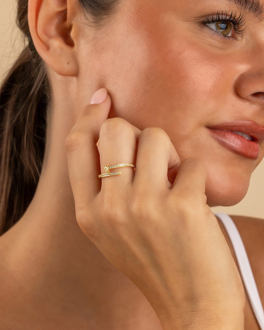 Sterling Silver Journey Twisted Sparkle Wrap Ring - Courbe et Compagnie
