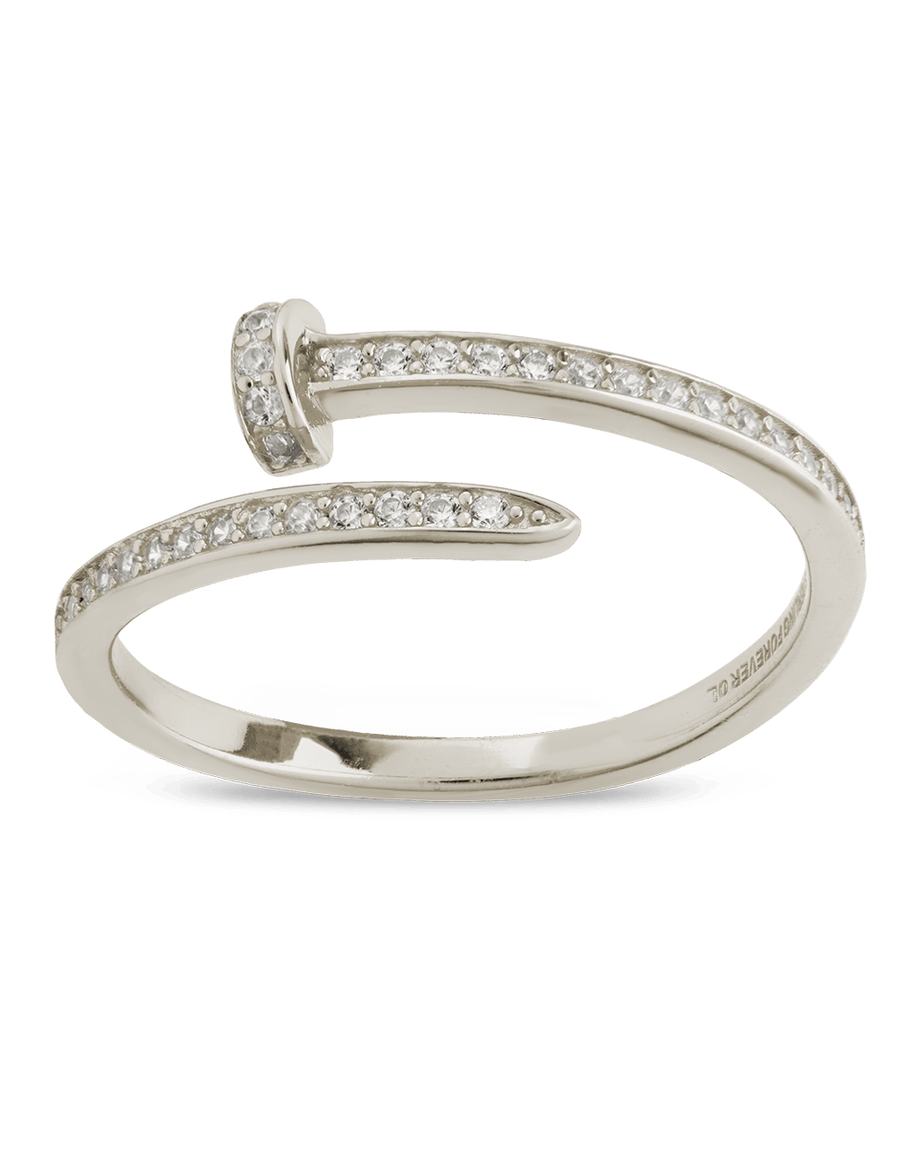 Sterling Silver Journey Twisted Sparkle Wrap Ring - Courbe et Compagnie