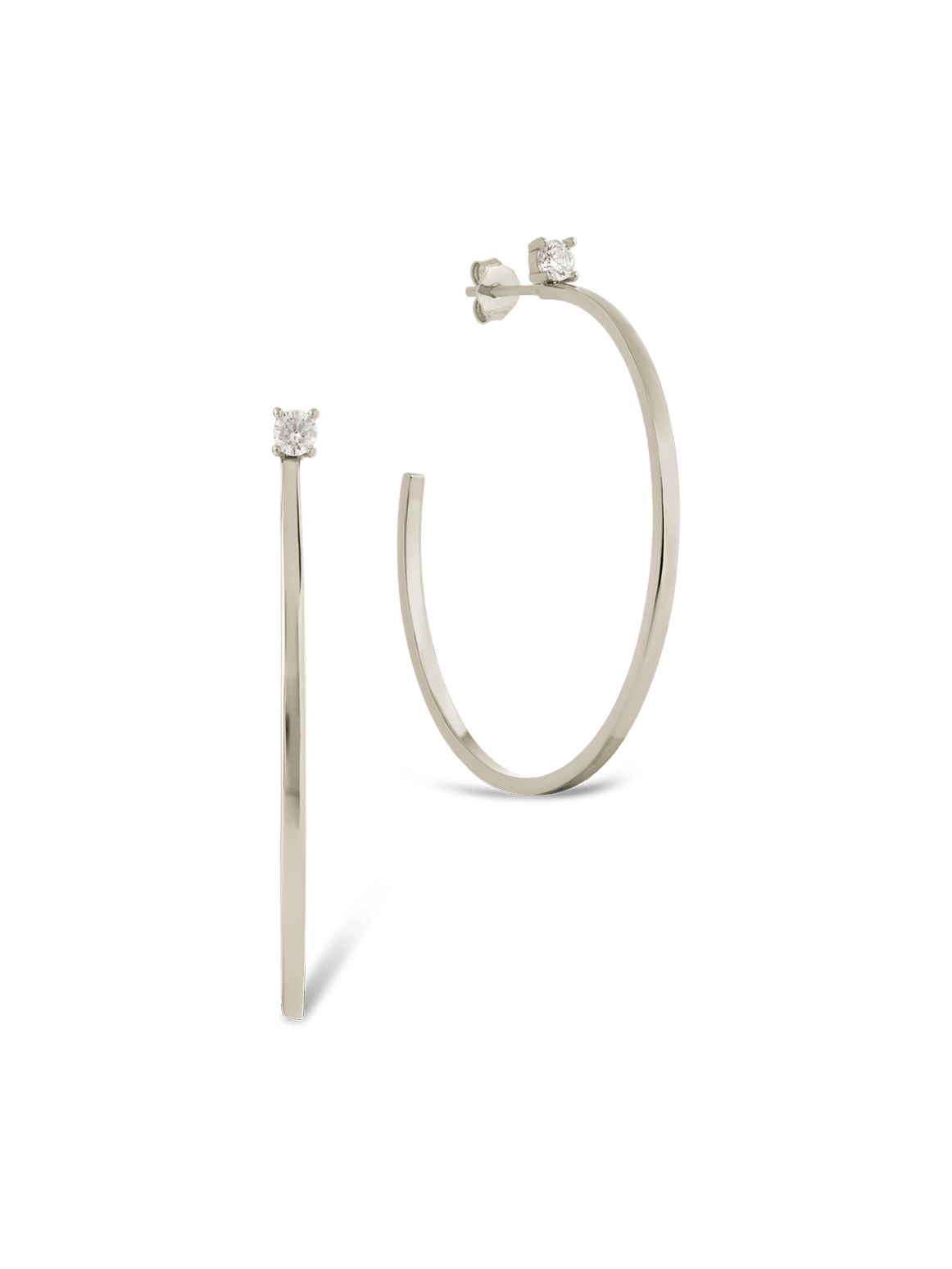 Sterling Silver Kamryn Luxe Stone Accent Hoops - Courbe et Compagnie