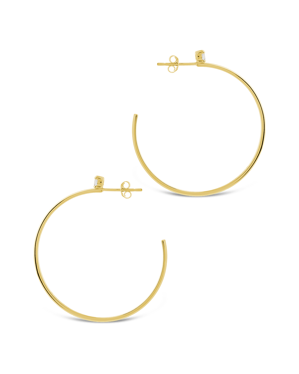 Sterling Silver Kamryn Luxe Stone Accent Hoops - Courbe et Compagnie
