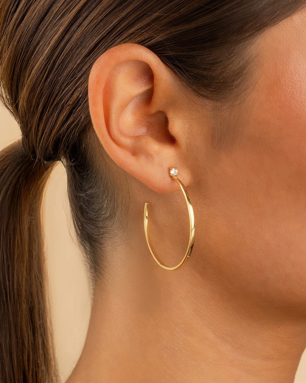 Sterling Silver Kamryn Luxe Stone Accent Hoops - Courbe et Compagnie