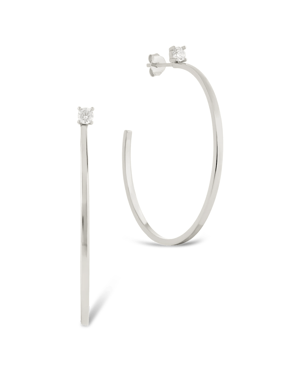 Sterling Silver Kamryn Luxe Stone Accent Hoops - Courbe et Compagnie