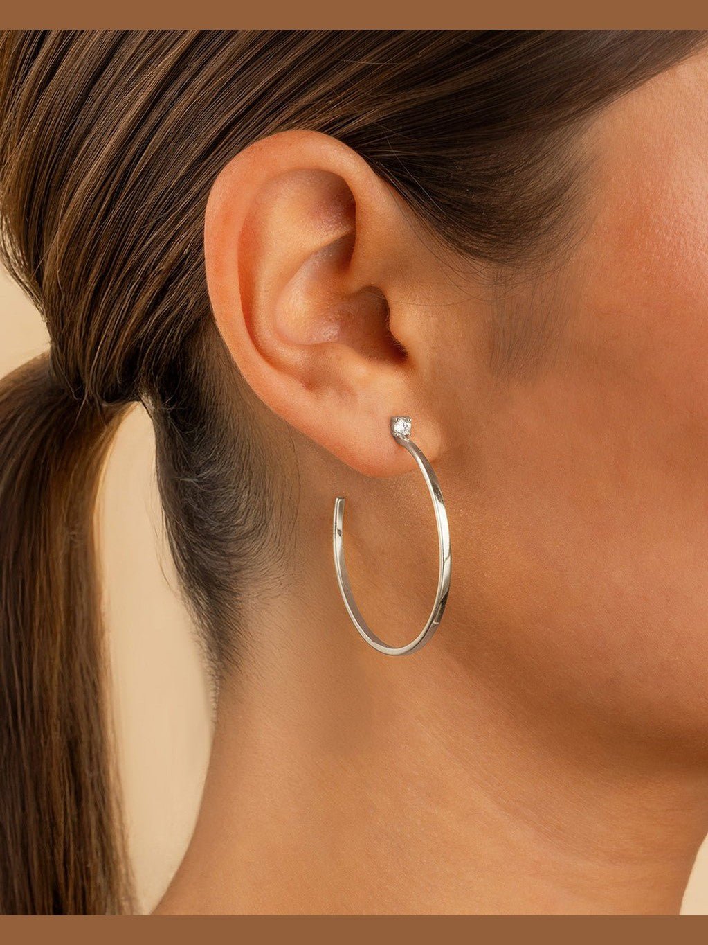 Sterling Silver Kamryn Luxe Stone Accent Hoops - Courbe et Compagnie