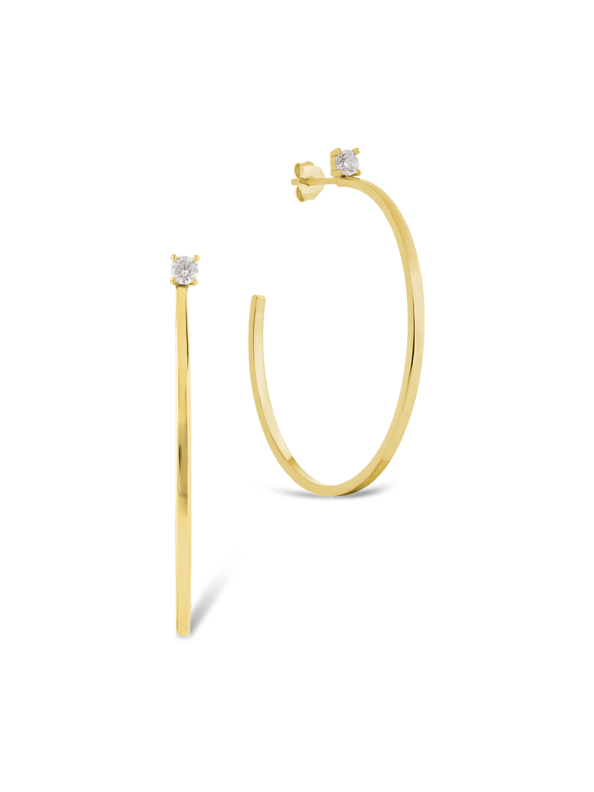 Sterling Silver Kamryn Luxe Stone Accent Hoops - Courbe et Compagnie
