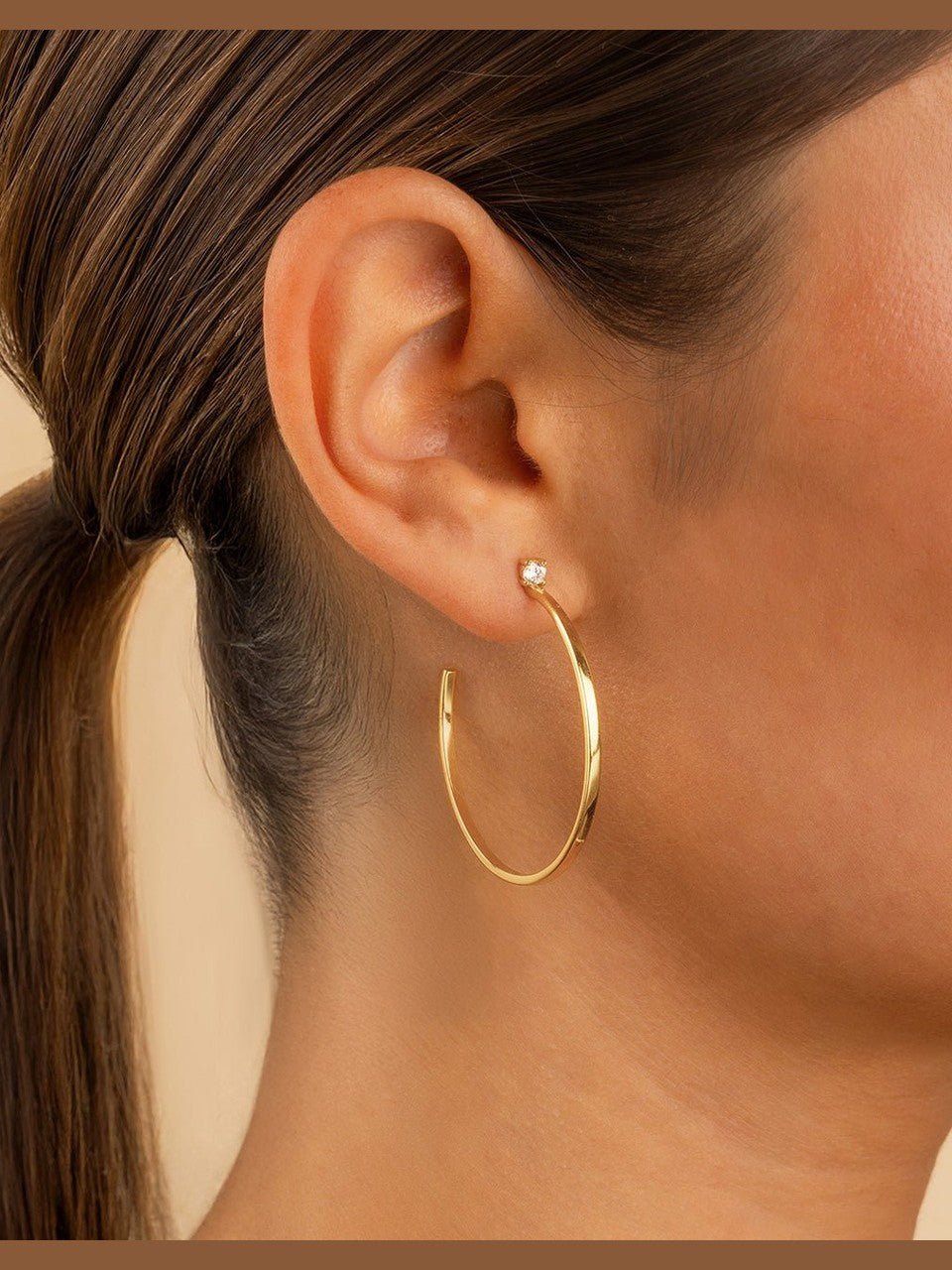Sterling Silver Kamryn Luxe Stone Accent Hoops - Courbe et Compagnie