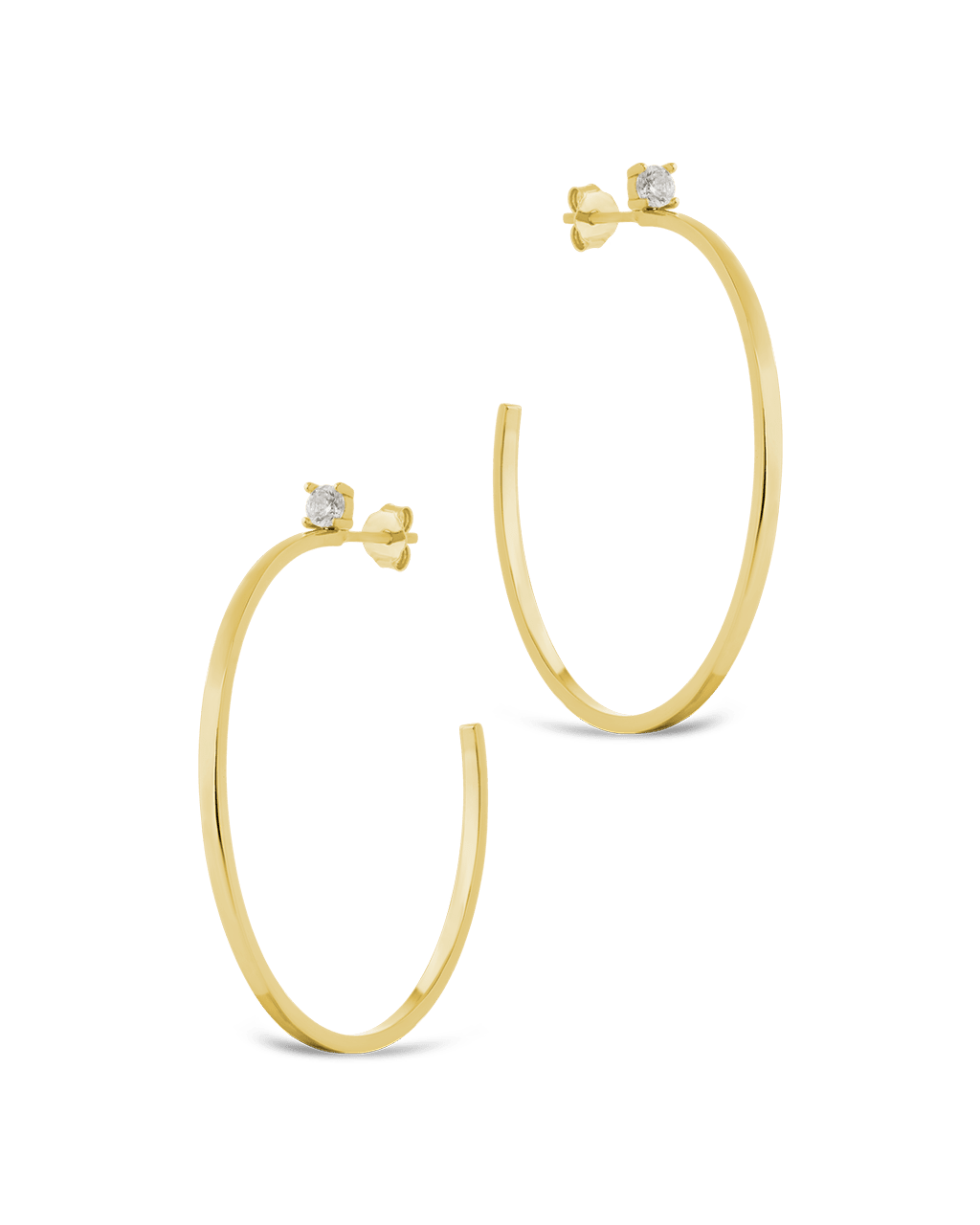 Sterling Silver Kamryn Luxe Stone Accent Hoops - Courbe et Compagnie