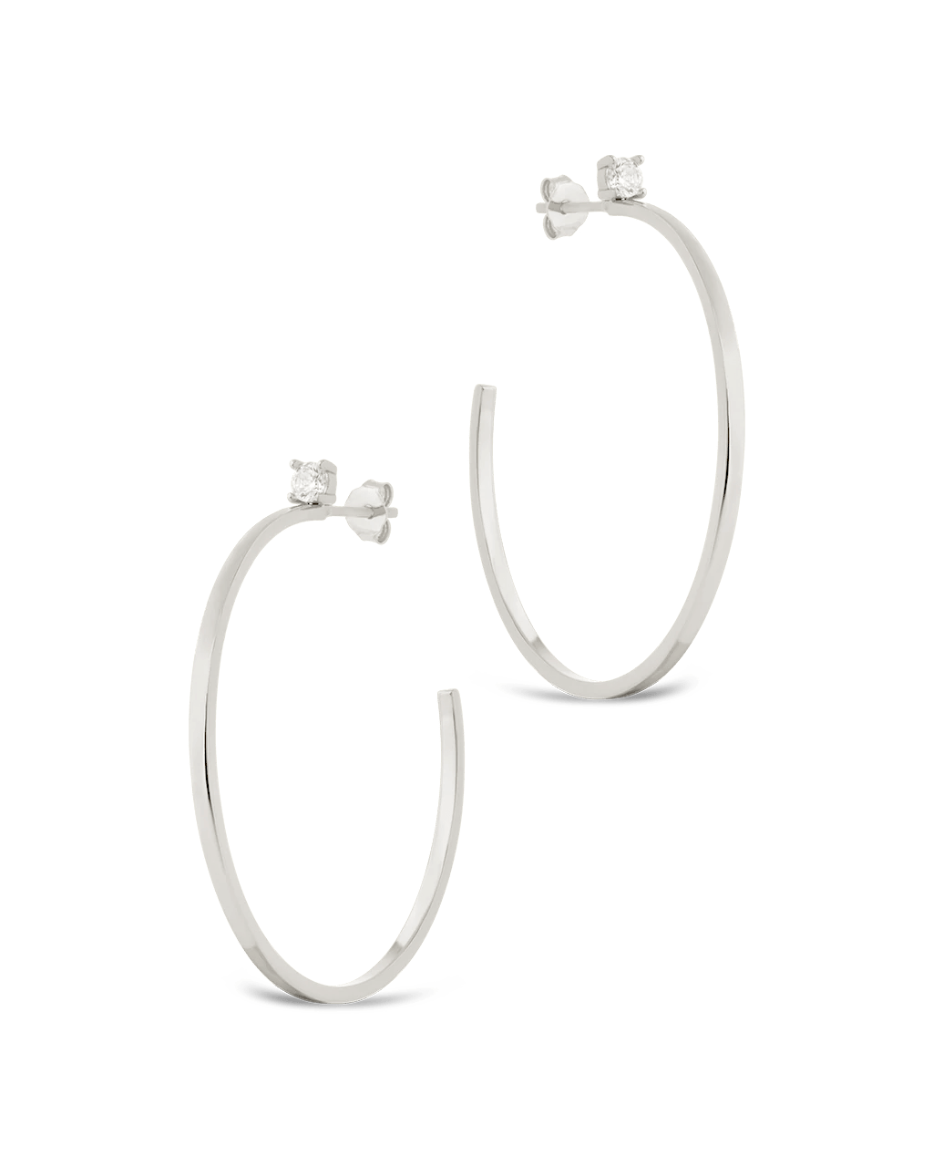Sterling Silver Kamryn Luxe Stone Accent Hoops - Courbe et Compagnie