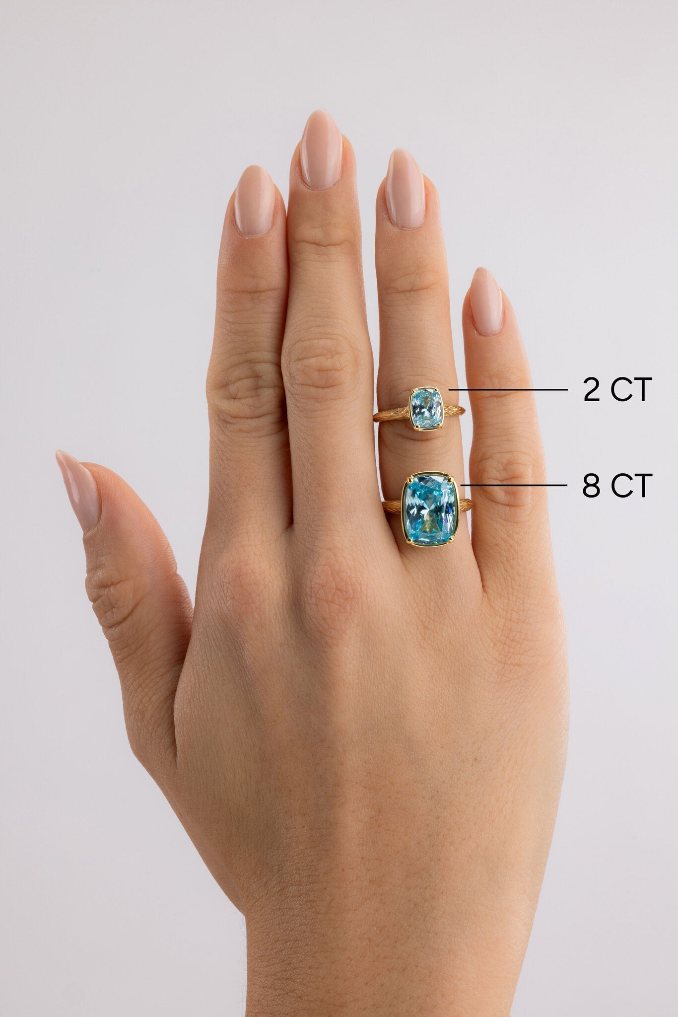 Sterling Silver Mini Aquamarine Elongated Cushion Ring - Courbe et Compagnie