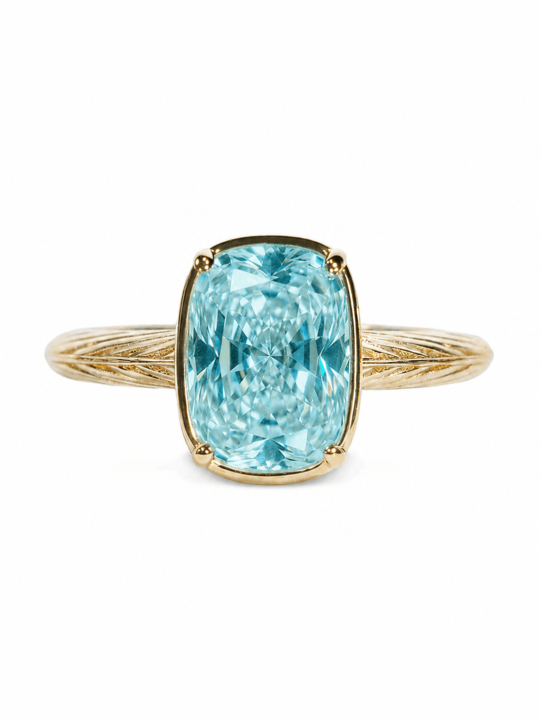Sterling Silver Mini Aquamarine Elongated Cushion Ring - Courbe et Compagnie