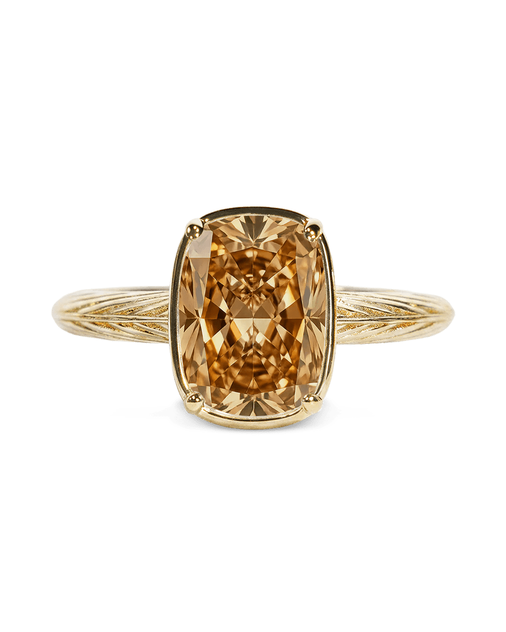Sterling Silver Mini Champagne Elongated Cushion Ring - Courbe et Compagnie