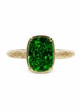 Sterling Silver Mini Emerald Elongated Cushion Ring - Courbe et Compagnie