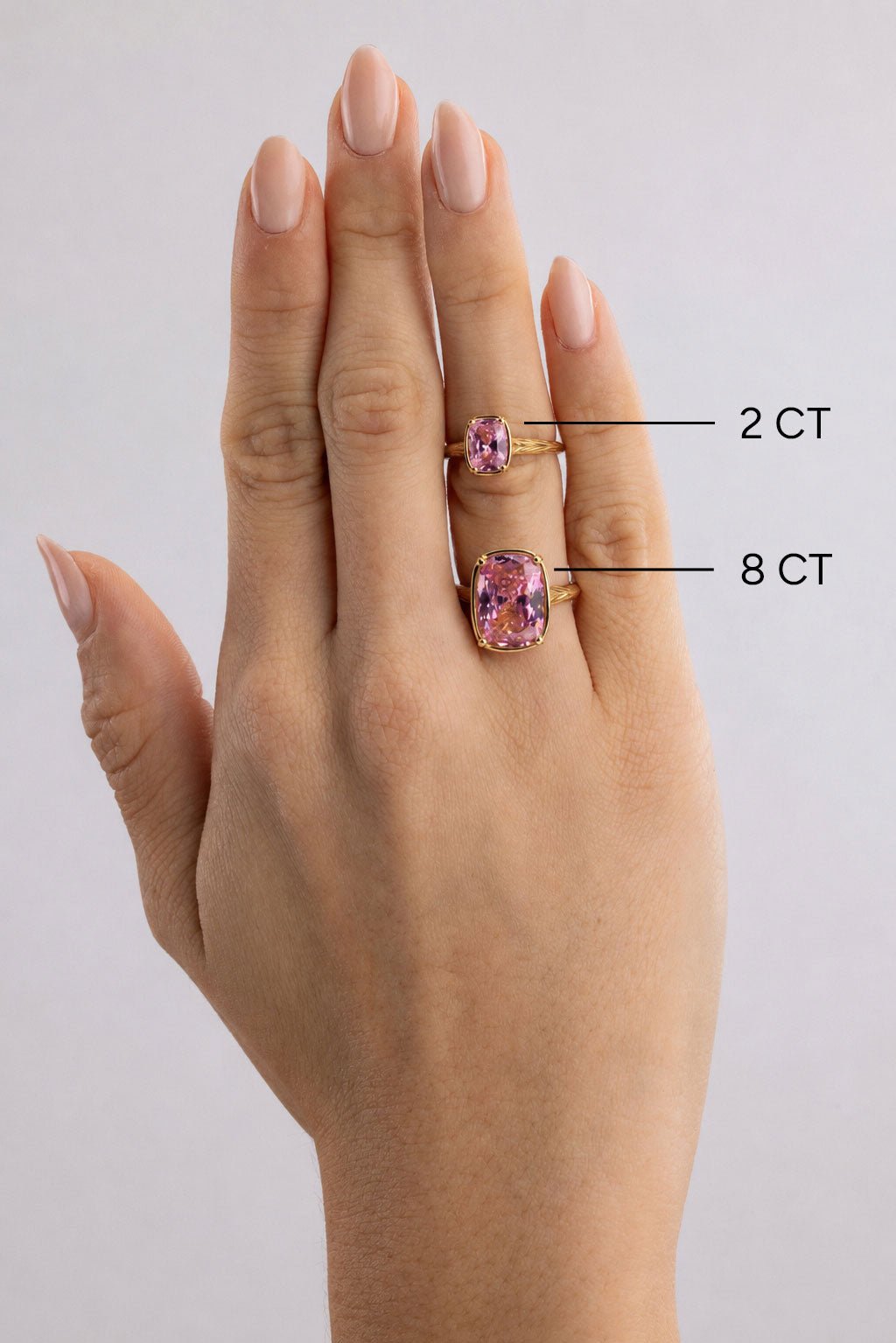 Sterling Silver Mini Pink Sapphire Cushion Ring - Courbe et Compagnie