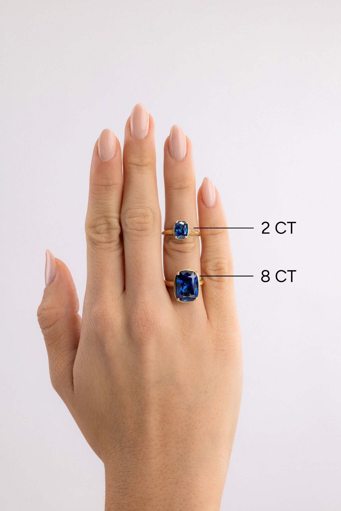 Sterling Silver Mini Sapphire Cushion Ring - Courbe et Compagnie