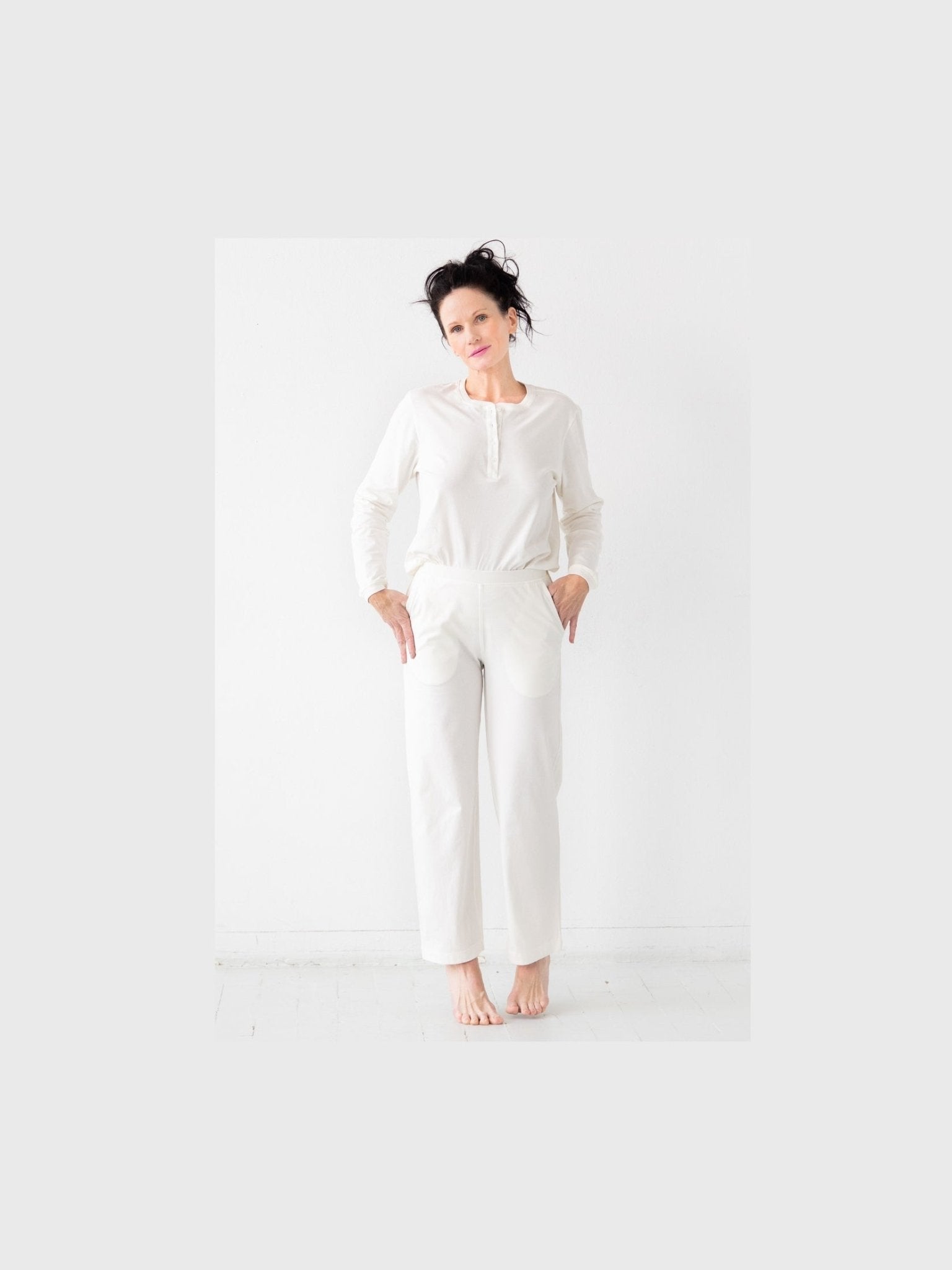 Straight Leg Pants in Pima Cotton - Courbe et Compagnie