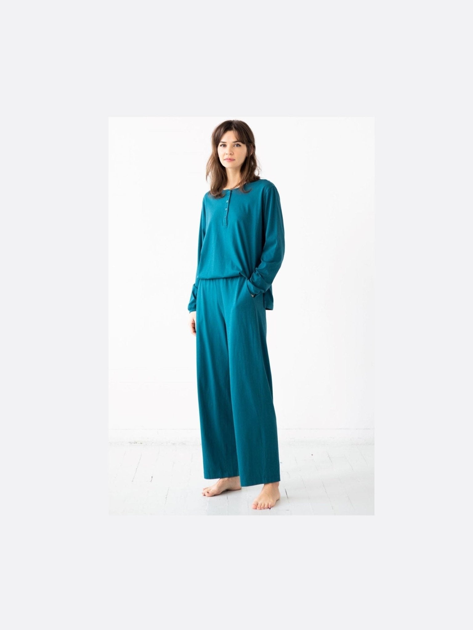 Straight Leg Pants in Pima Cotton - Courbe et Compagnie