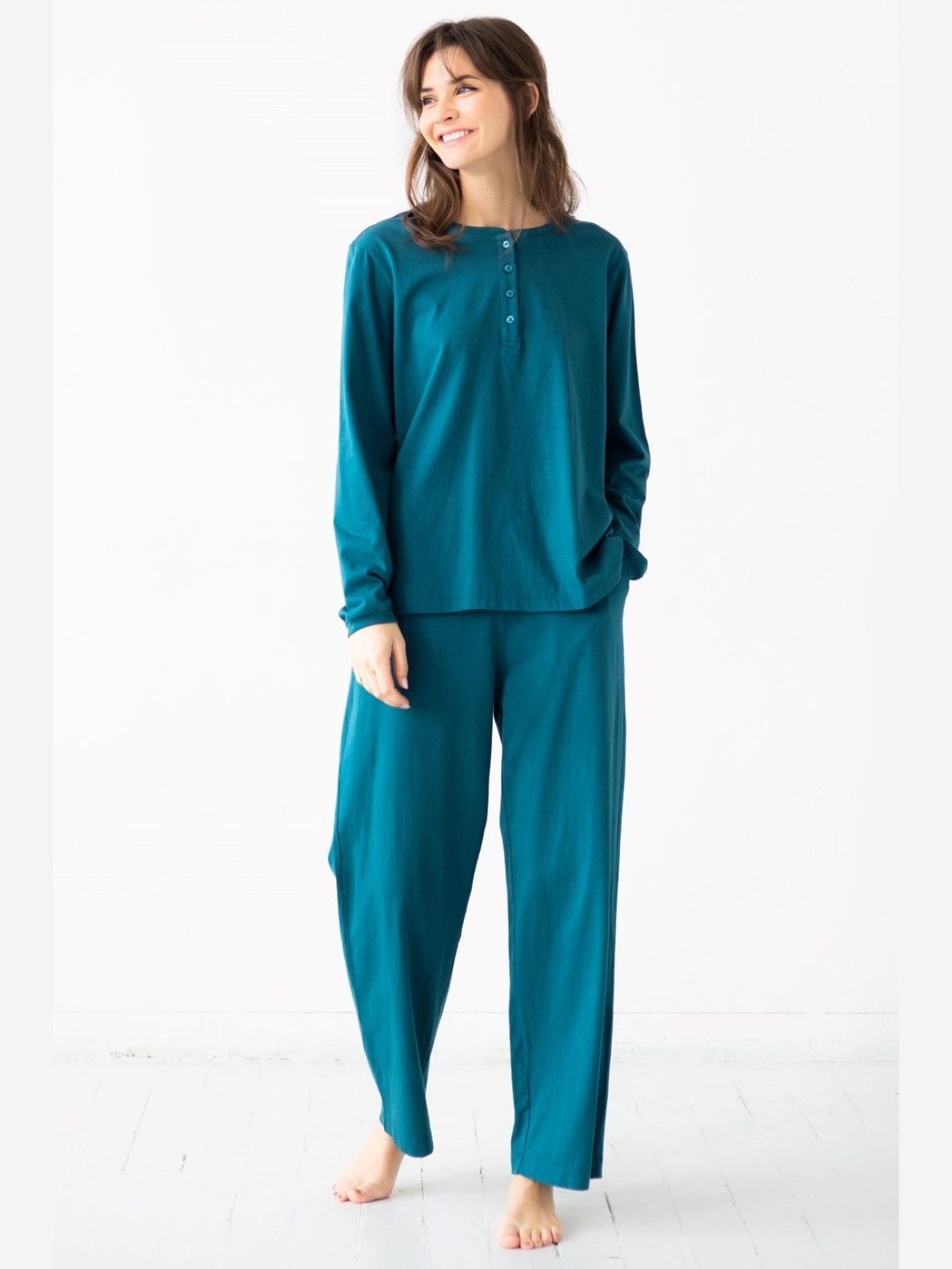 Straight Leg Pants in Pima Cotton - Courbe et Compagnie