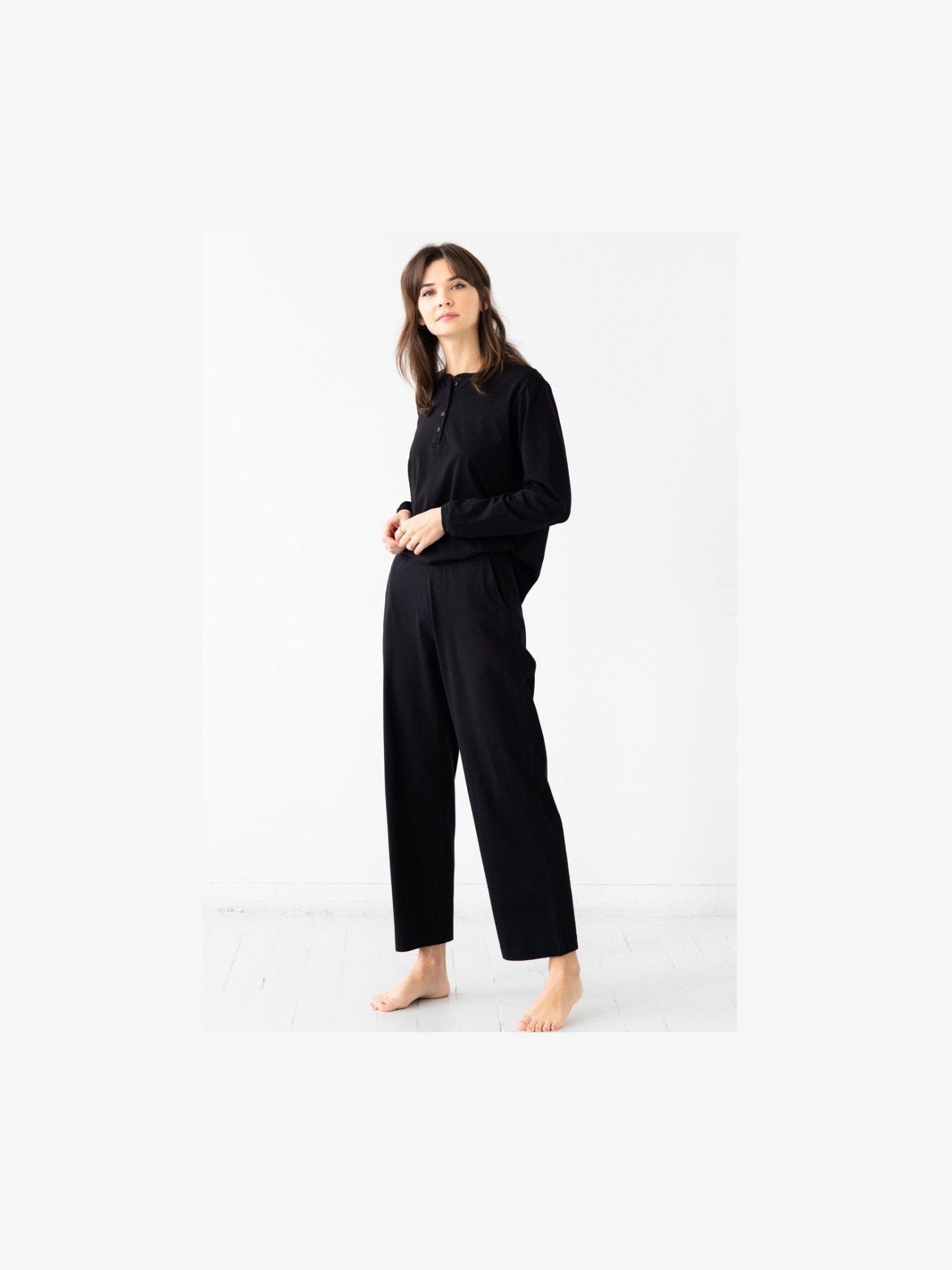 Straight Leg Pants in Pima Cotton - Courbe et Compagnie