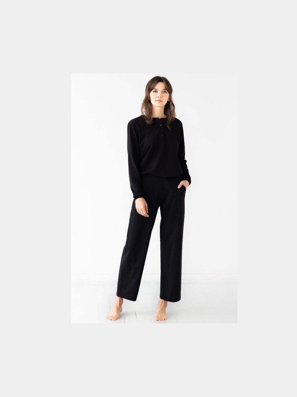 Straight Leg Pants in Pima Cotton - Courbe et Compagnie