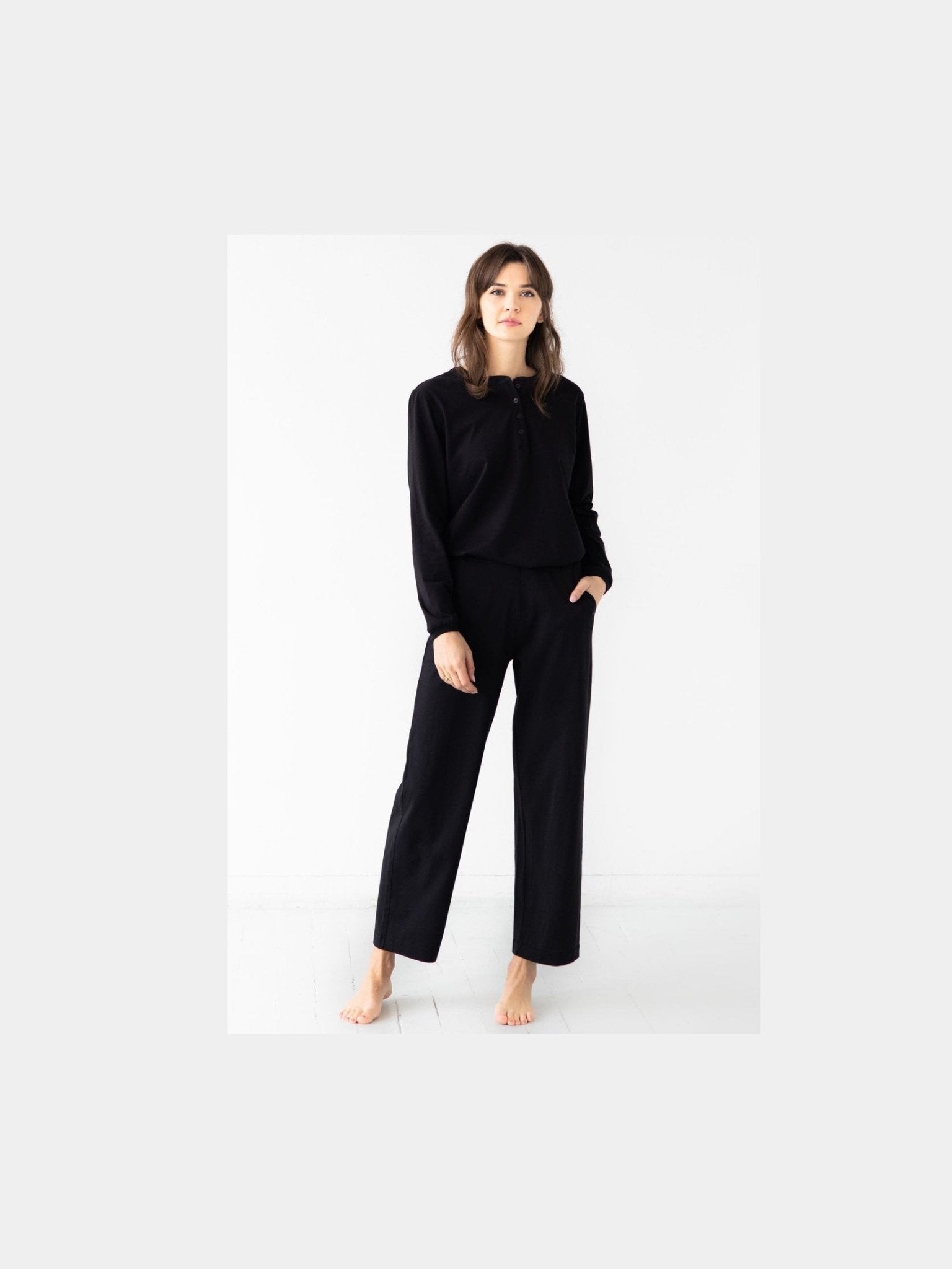 Straight Leg Pants in Pima Cotton - Courbe et Compagnie