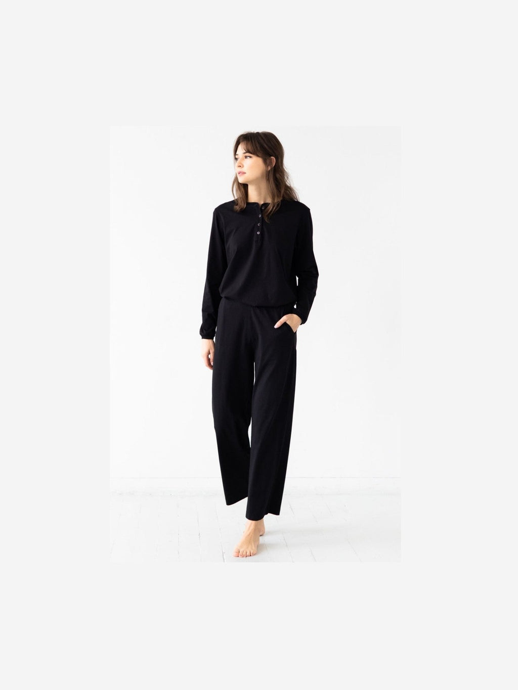 Straight Leg Pants in Pima Cotton - Courbe et Compagnie