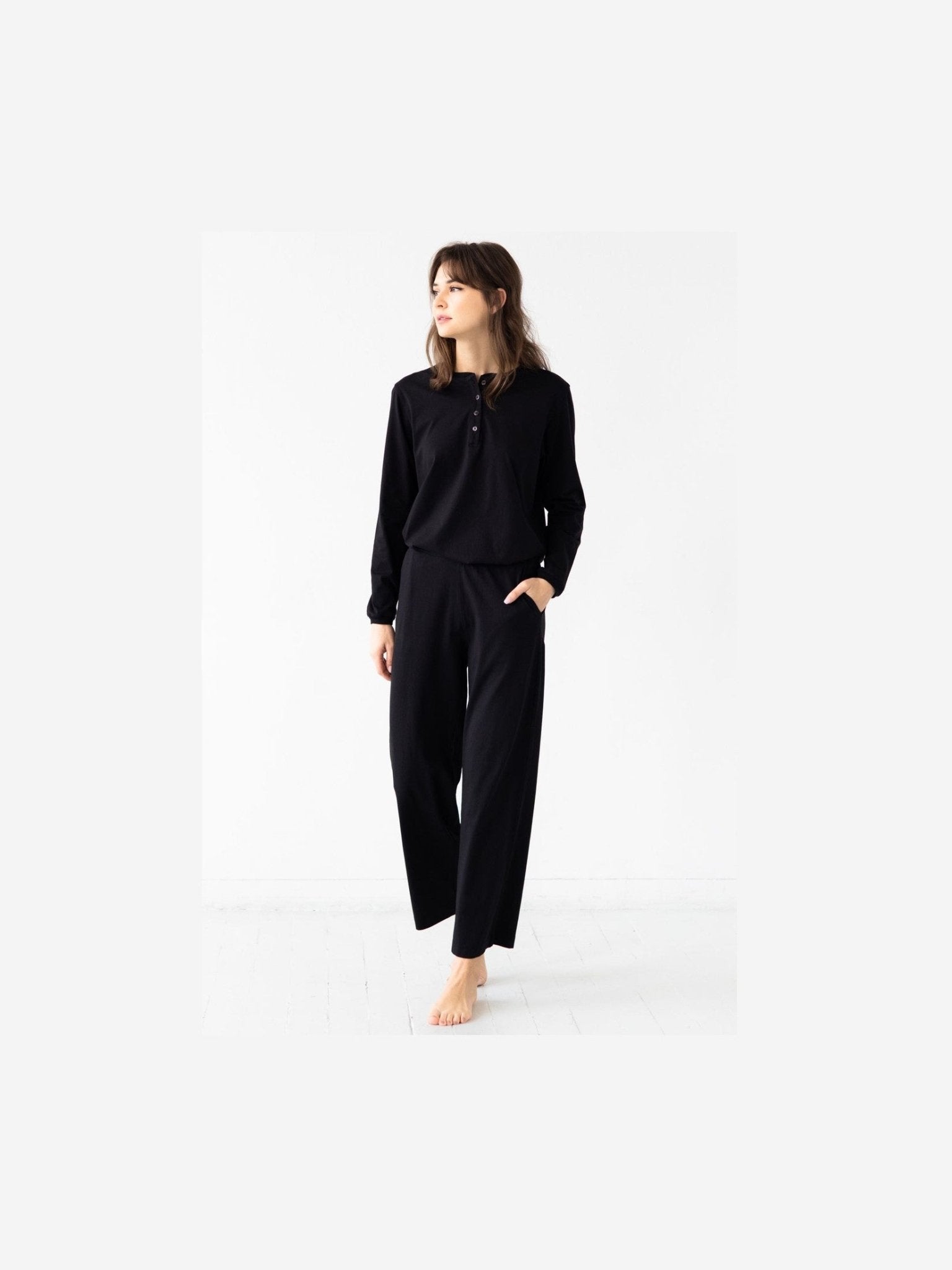 Straight Leg Pants in Pima Cotton - Courbe et Compagnie