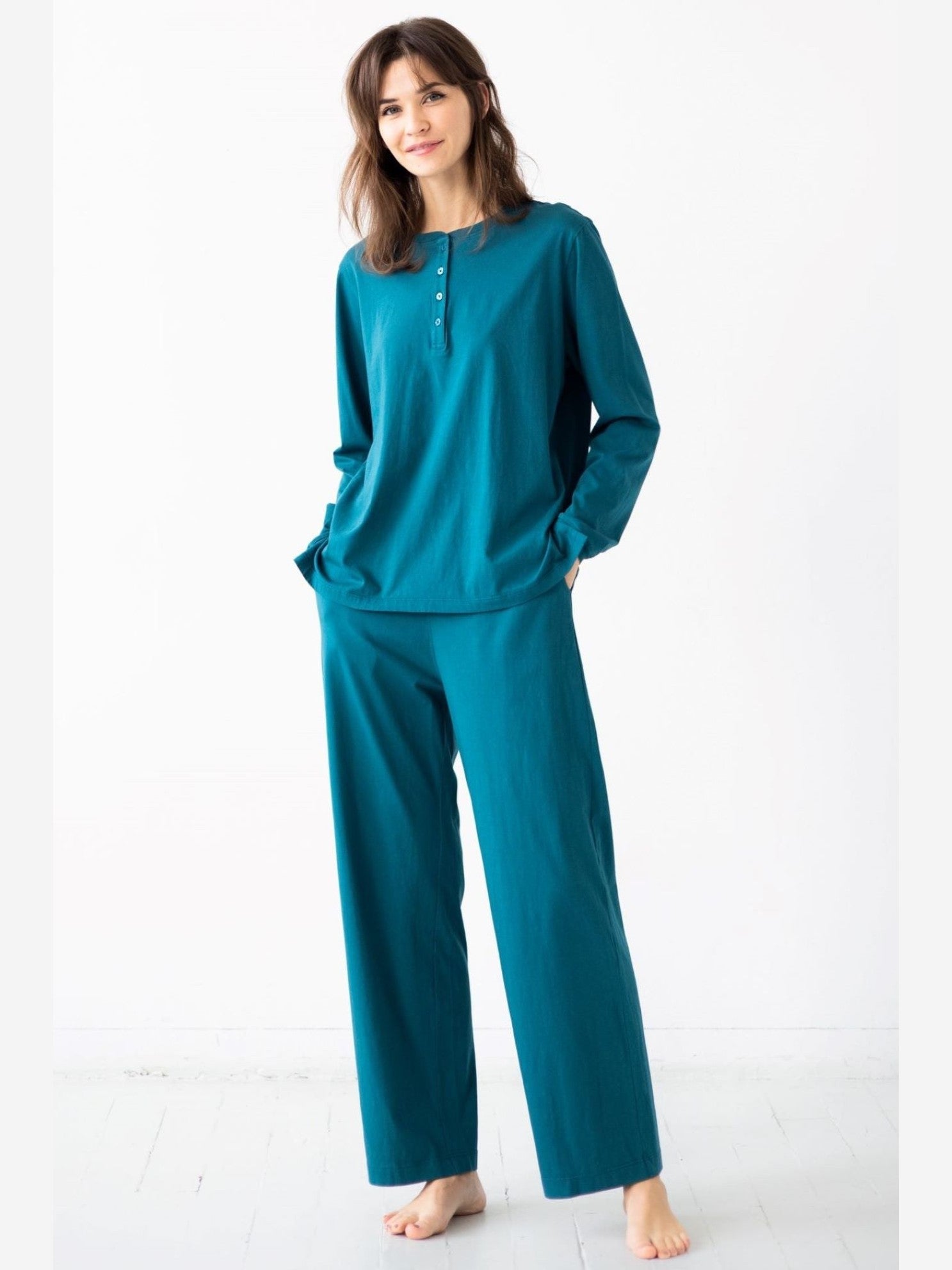 Straight Leg Pants in Pima Cotton - Courbe et Compagnie