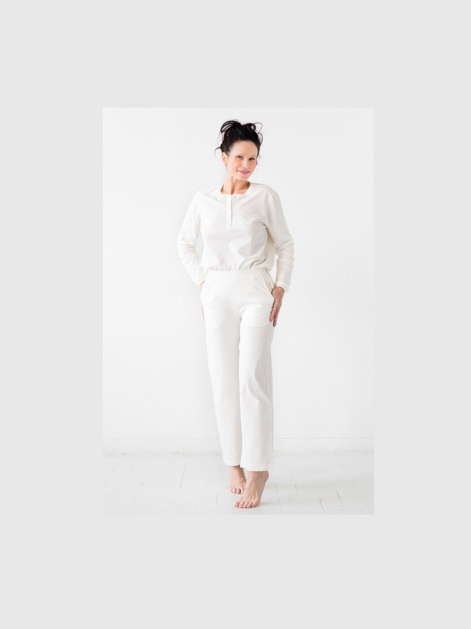 Straight Leg Pants in Pima Cotton - Courbe et Compagnie