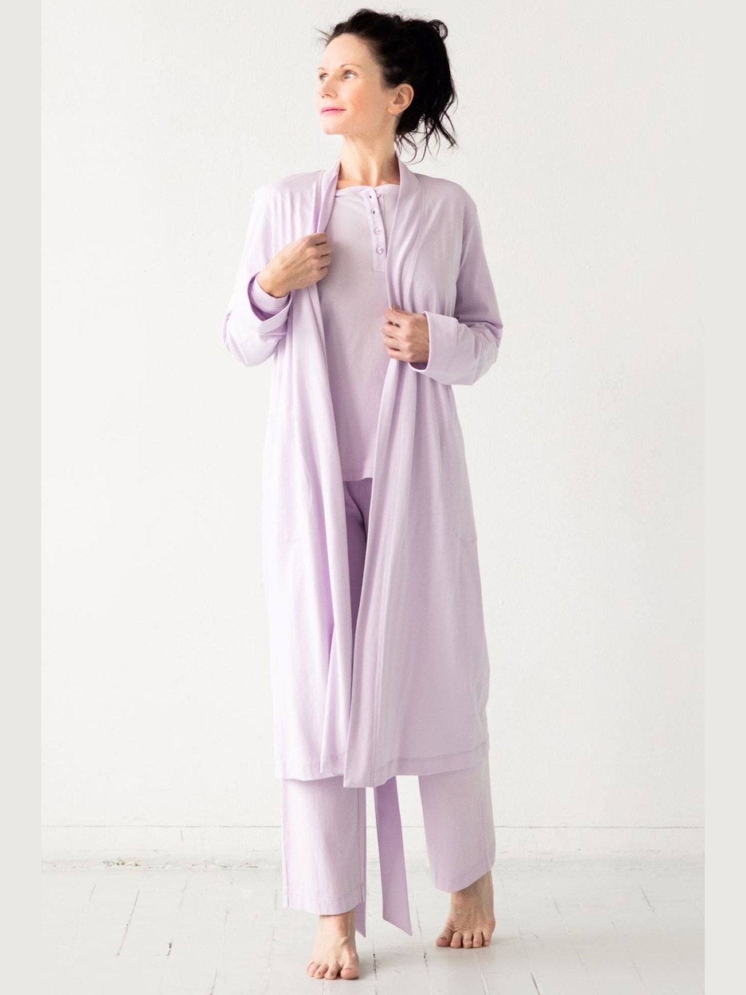 Straight Leg Pants in Pima Cotton - Courbe et Compagnie