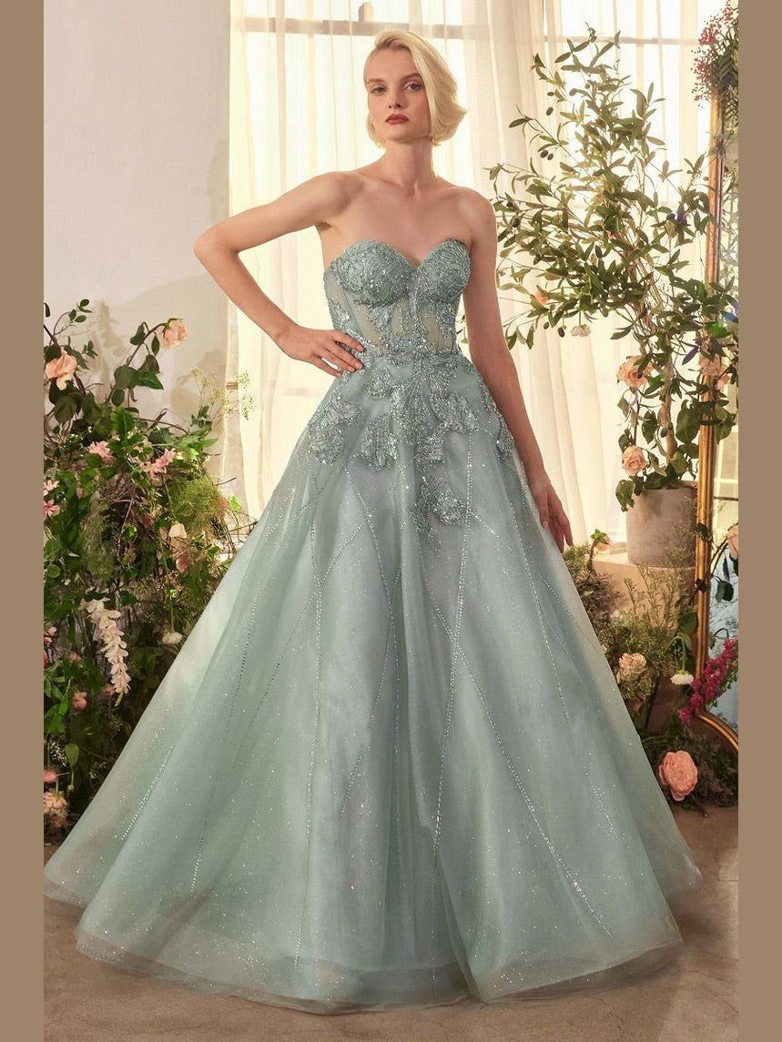 Strapless Embellished Tulle Ball Gown - Courbe et Compagnie