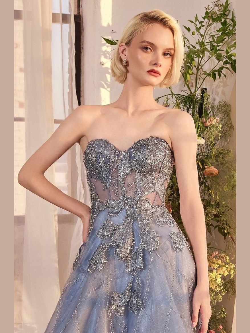 Strapless Embellished Tulle Ball Gown - Courbe et Compagnie