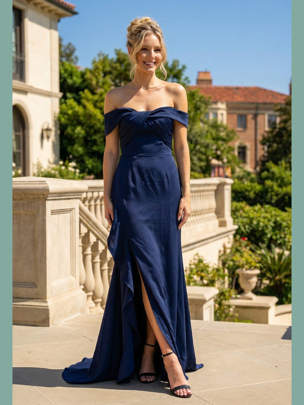 Strapless Off Shoulder Ruffle Mermaid Evening Dress Prom JTJT2721C - Courbe et Compagnie