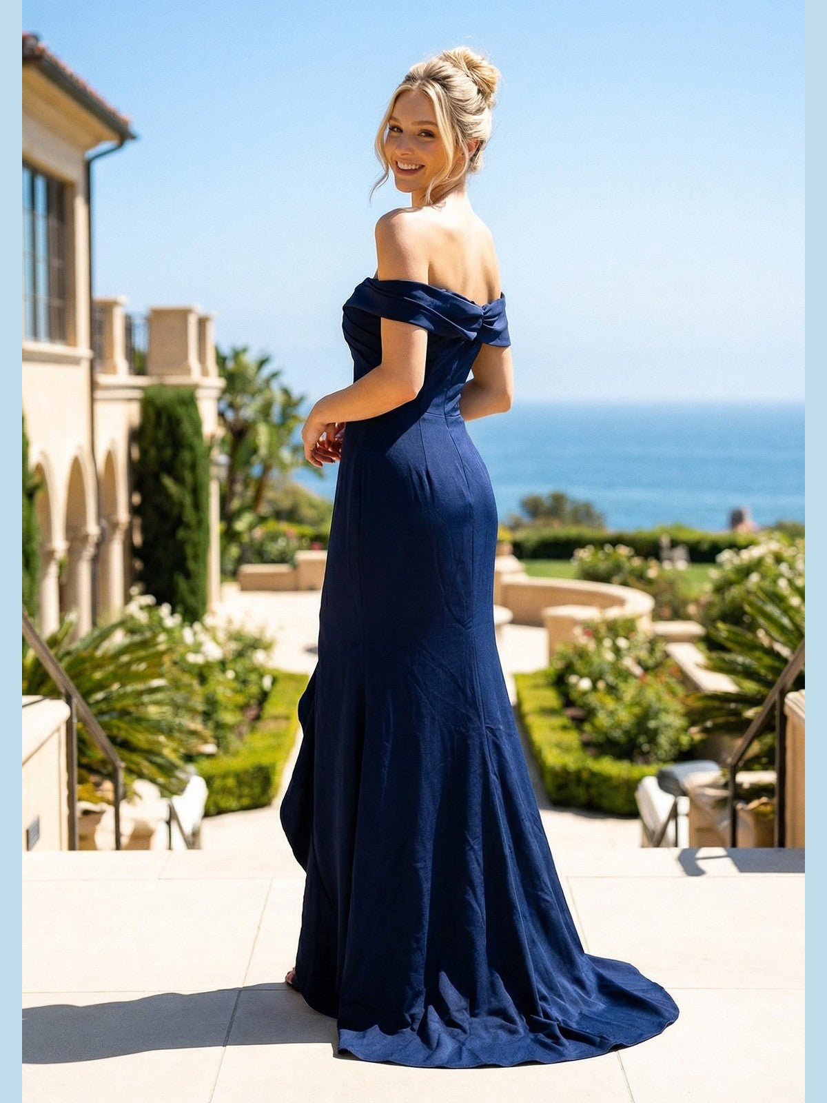 Strapless Off Shoulder Ruffle Mermaid Evening Dress Prom JTJT2721C - Courbe et Compagnie