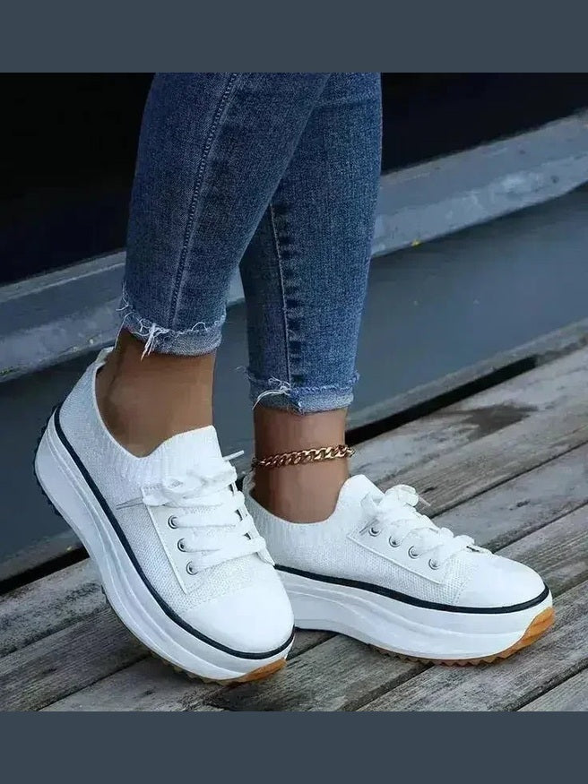 Summer Knitted Breathable Sneakers Women's Vulcanize Shoes - Courbe et Compagnie