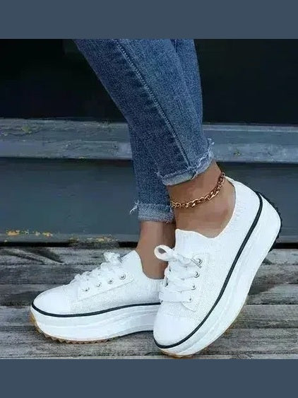 Summer Knitted Breathable Sneakers Women's Vulcanize Shoes - Courbe et Compagnie