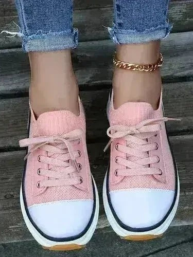 Summer Knitted Breathable Sneakers Women's Vulcanize Shoes - Courbe et Compagnie