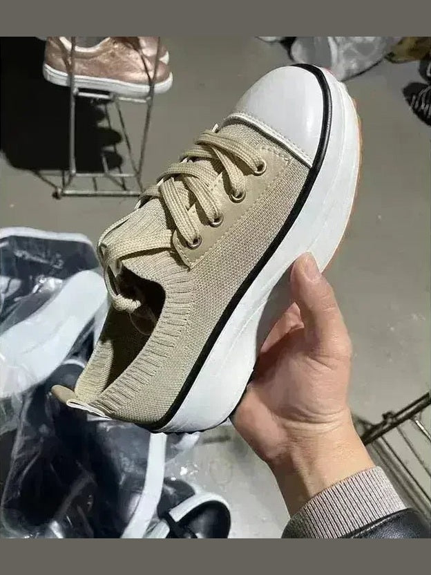 Summer Knitted Breathable Sneakers Women's Vulcanize Shoes - Courbe et Compagnie