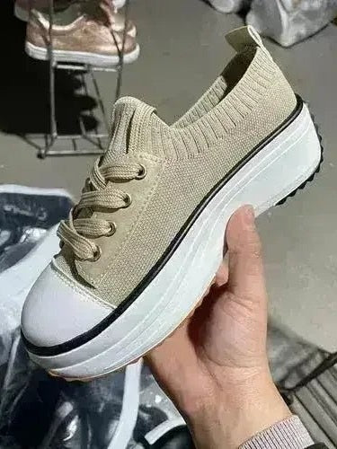 Summer Knitted Breathable Sneakers Women's Vulcanize Shoes - Courbe et Compagnie