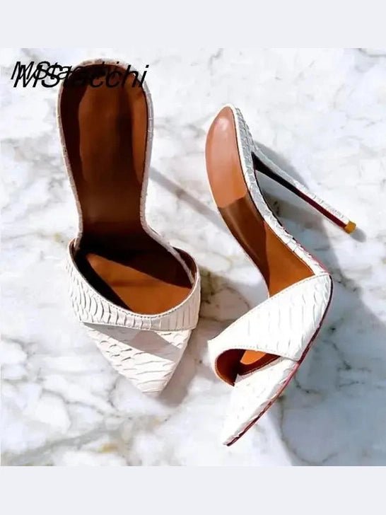 Super-high Heel Slippers Women Shoes Summer Peep Toe Mixed Colors Stiletto Sandals Sexy Party Ladies Shoes Luxury Woman Pumps - Courbe et Compagnie