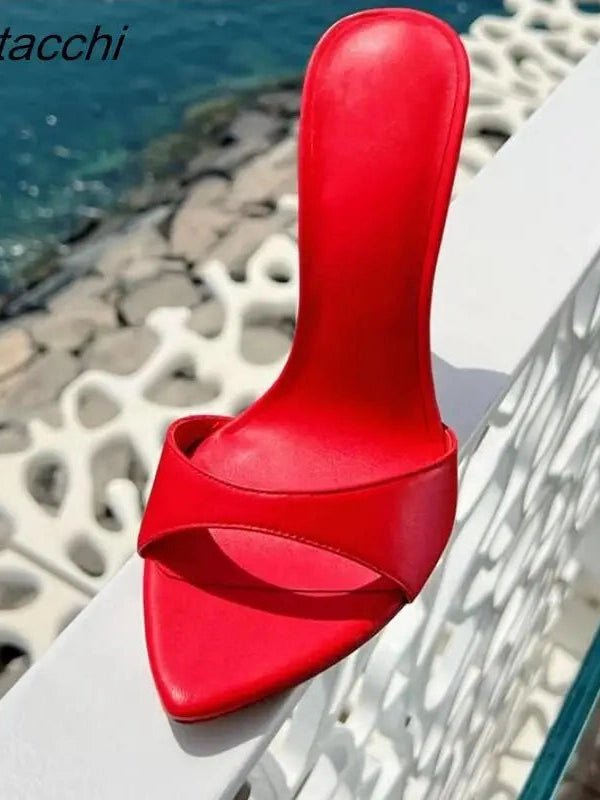 Super-high Heel Slippers Women Shoes Summer Peep Toe Mixed Colors Stiletto Sandals Sexy Party Ladies Shoes Luxury Woman Pumps - Courbe et Compagnie