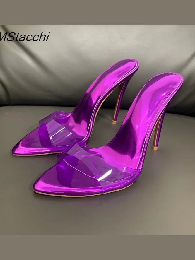 Super-high Heel Slippers Women Shoes Summer Peep Toe Mixed Colors Stiletto Sandals Sexy Party Ladies Shoes Luxury Woman Pumps - Courbe et Compagnie