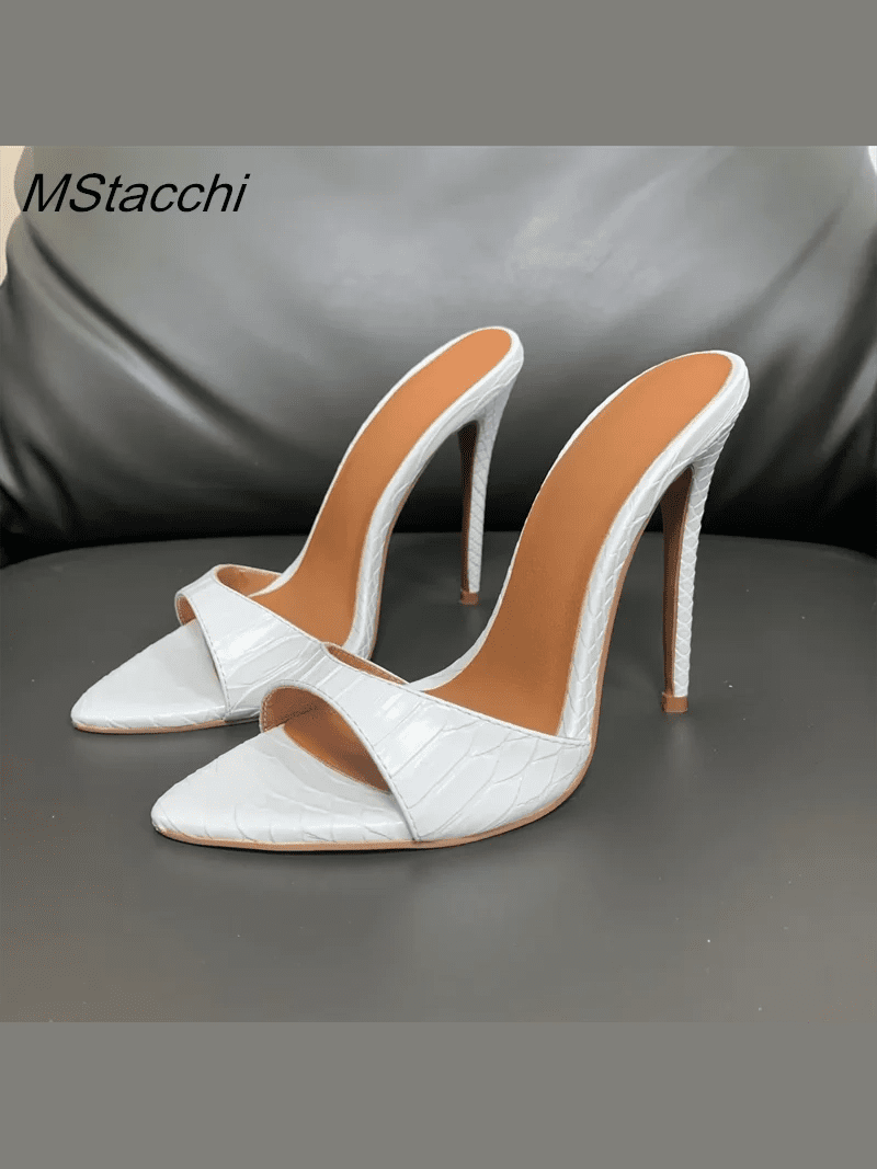 Super-high Heel Slippers Women Shoes Summer Peep Toe Mixed Colors Stiletto Sandals Sexy Party Ladies Shoes Luxury Woman Pumps - Courbe et Compagnie