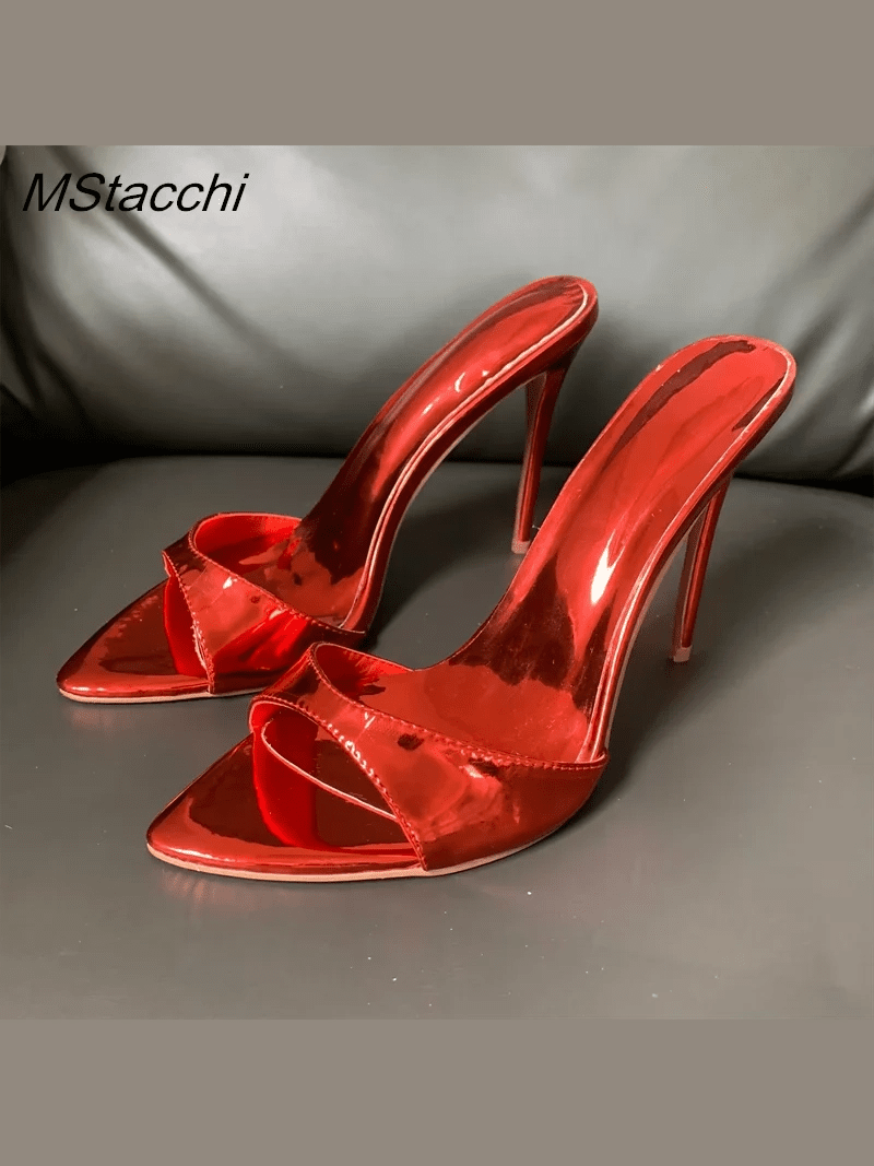Super-high Heel Slippers Women Shoes Summer Peep Toe Mixed Colors Stiletto Sandals Sexy Party Ladies Shoes Luxury Woman Pumps - Courbe et Compagnie