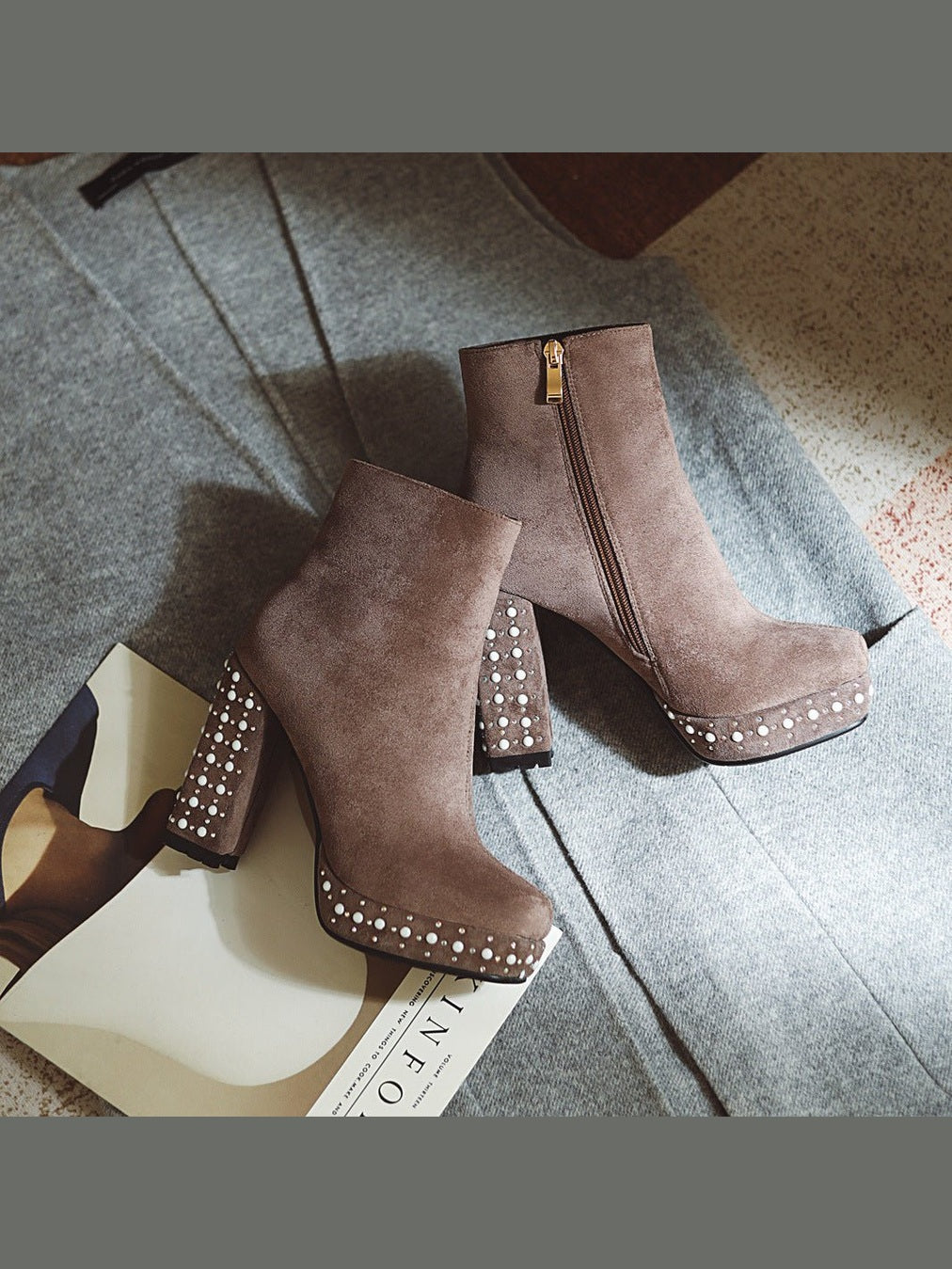 Super High-heeled Slim Simple Suede Single Boots - Courbe et Compagnie