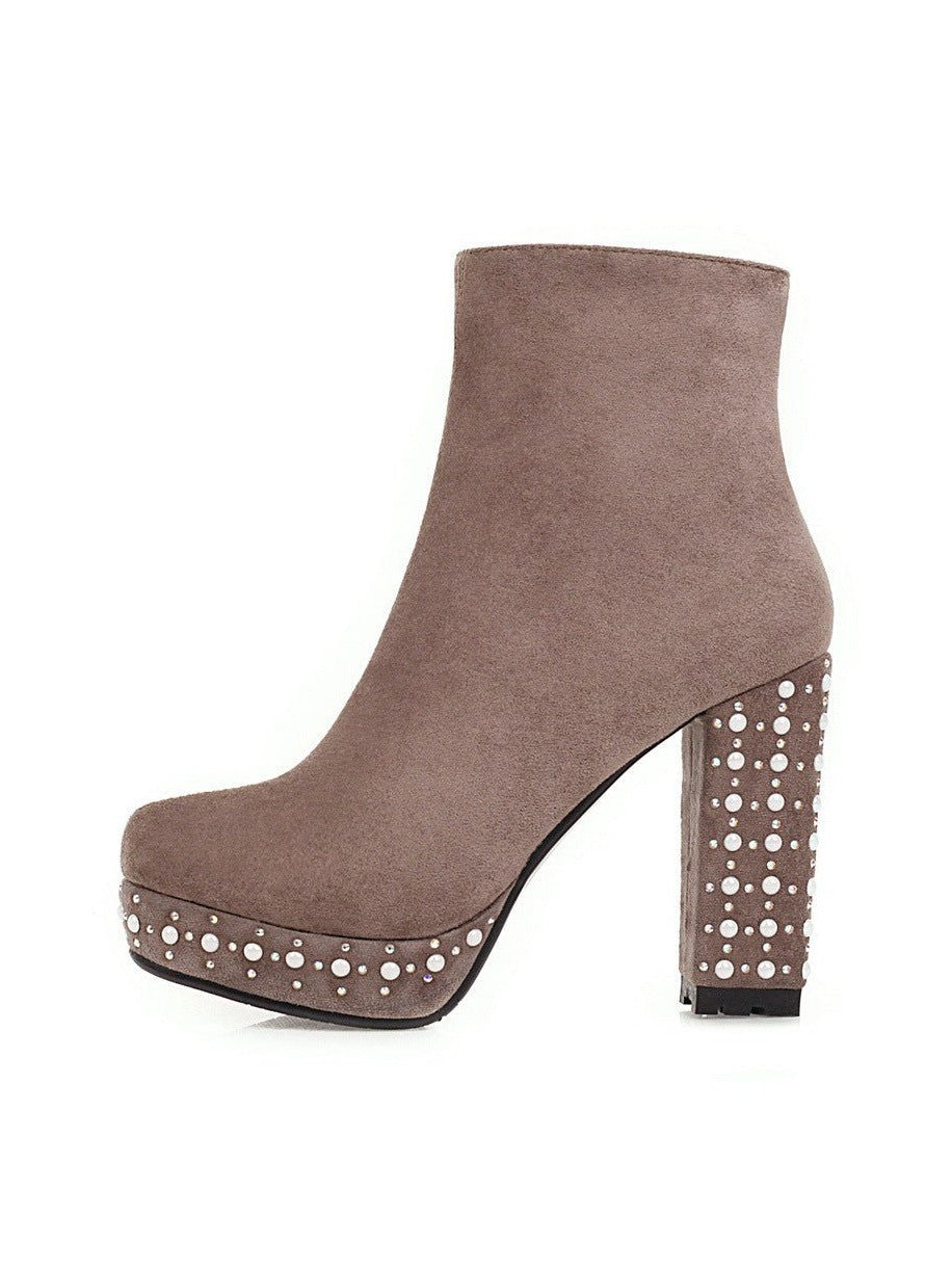Super High-heeled Slim Simple Suede Single Boots - Courbe et Compagnie