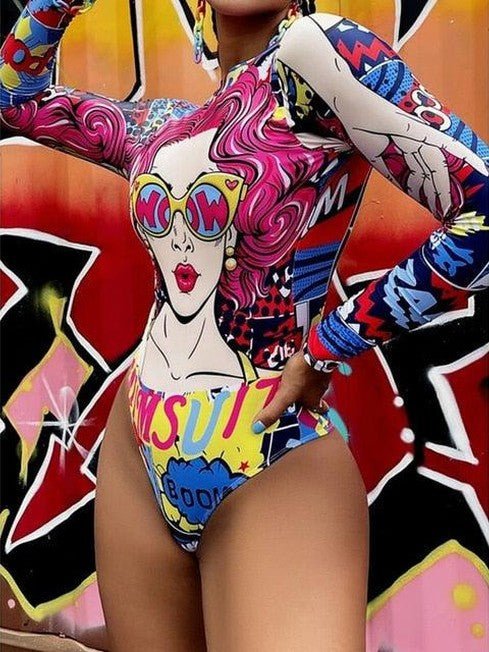 Surfing Swimsuit For Women Bikini Long Sleeve Swimwear Tiger Print Push Up Summer Bath Suit Two Piece Surfing Rash Guard Bikini Long Sleeve Swimsuit Set - Courbe et Compagnie