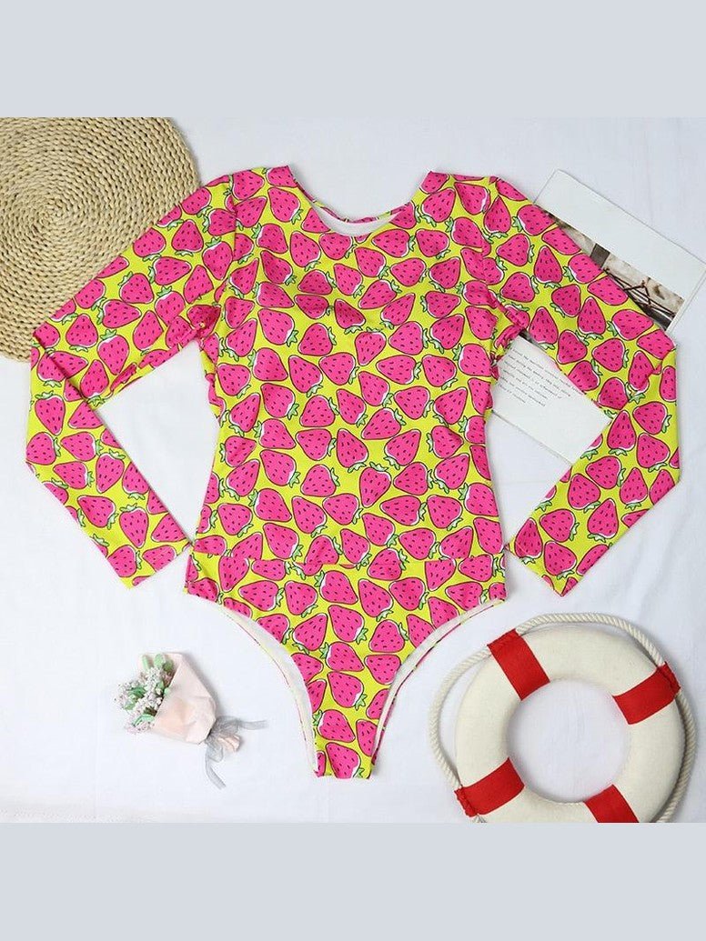 Surfing Swimsuit For Women Bikini Long Sleeve Swimwear Tiger Print Push Up Summer Bath Suit Two Piece Surfing Rash Guard Bikini Long Sleeve Swimsuit Set - Courbe et Compagnie